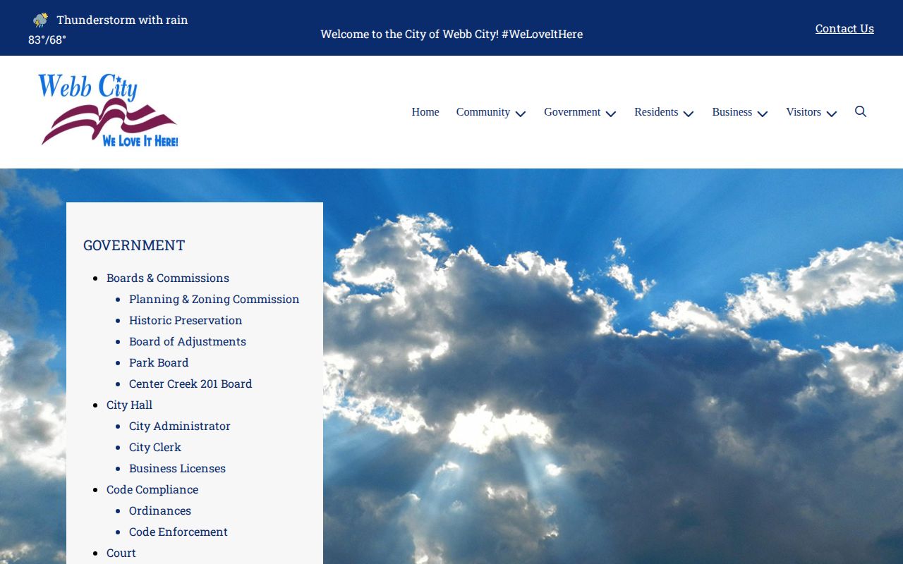 Webb City official open records request page